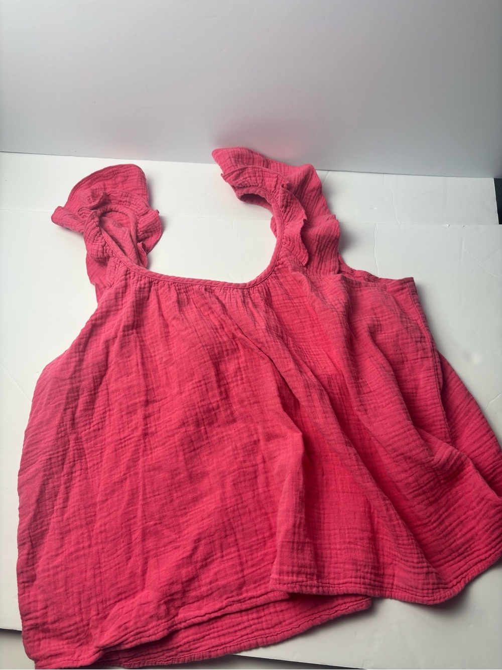 Japna Lounge Hot Pink Ruffle Strap Tank Top